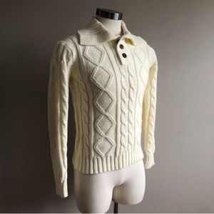 Sears Kings Road Cable Knit Collared Sweater